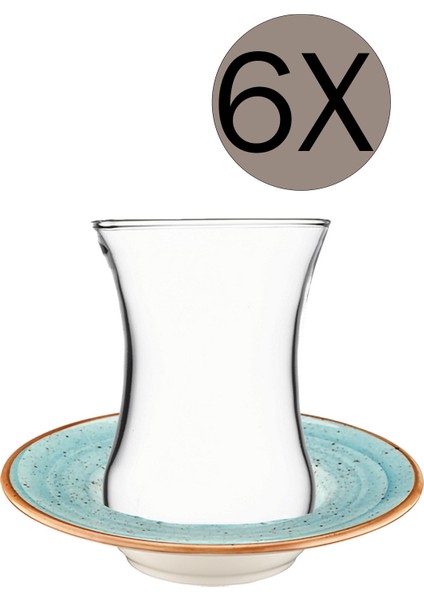 Aqua Rita Cam Bardak Tabağı 11 cm AAQRIT01CBT 6'lı Takım Bardaksız