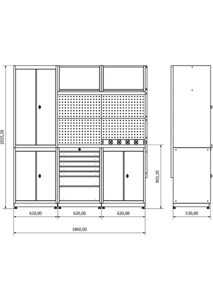 DP.35.100.01 Dolapsan Modüler Çalışma Tezgahı modelleri