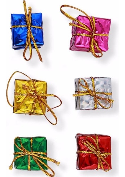 12 Adet Hediye Paketi Renkli Noel Yılbaşı Çam Ağacı Süsü 3 cm modelleri