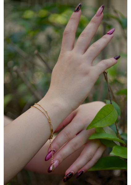 Çift Sıra Dorika Model Kadın Çelik Bileklik