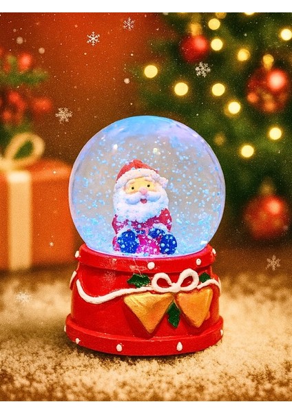 2026 Yılbaşı LED Işıklı Noel Baba Kar Küresi – 2026 Yılbaşı Temalı 9 cm Dekoratif Süs 048 fiyatları