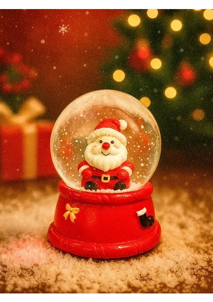 2026 Yılbaşı LED Işıklı Noel Baba Kar Küresi – 2026 Yılbaşı Temalı 9 cm Dekoratif Süs 048 modelleri