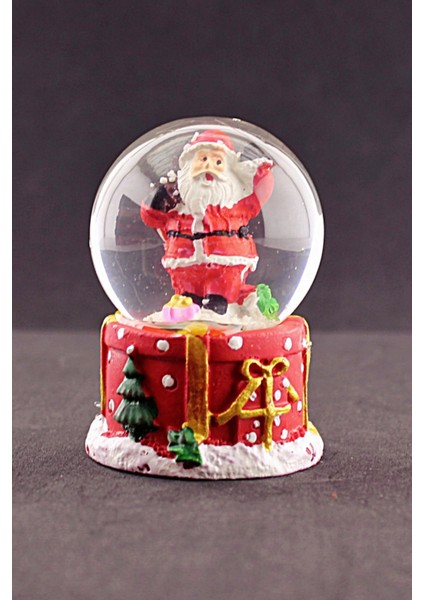 Merry Christmas Sevimli Noel Baba Temalı Mini Boy Işıklı Kar Küresi 6,5 cm 1 modelleri