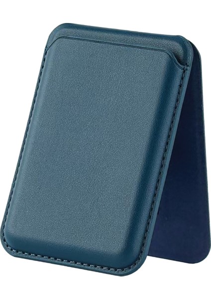 Tmw4 Magsafe Uyumlu Kart Taşıma ve Telefon Stand Özellikli Katlanabilir Manyetik Deri Cüzdan Kartlık