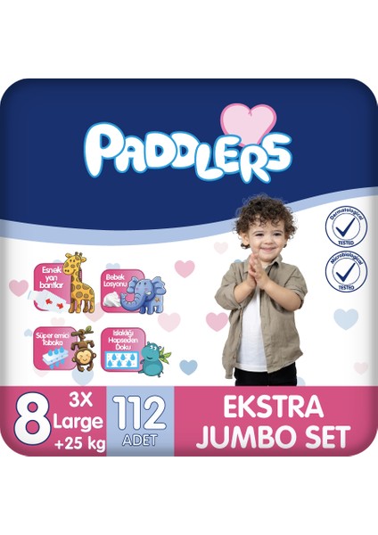 Bebek Bezi 8 Numara XXX-Large 112 Adet (25+Kg) Ekstra Jumbo Set