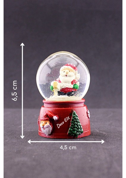 2026 Yeni Yıl Noel Baba Temalı Mini Boy Işıklı Kar Küresi Yılbaşı Hediyesi 6,5 cm A