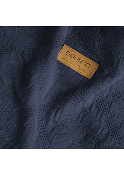 Lucca Fitilli Desen Yatak Örtüsü - Lacivert fiyatları