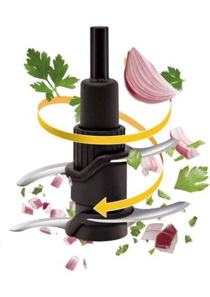 4 Bıçaklı Rondo ve Doğrayıcı, Güçlü 500W, Siyah, Çok Amaçlı Kullanım fırsatları