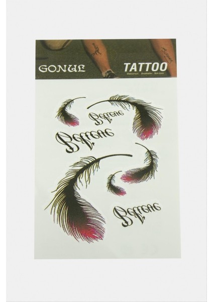 Allzey Yaprak Tattoo Dövme Sticker-Beyaz