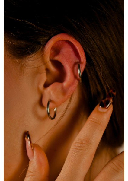 Çiftli Çelik Halka Küpe 18MM