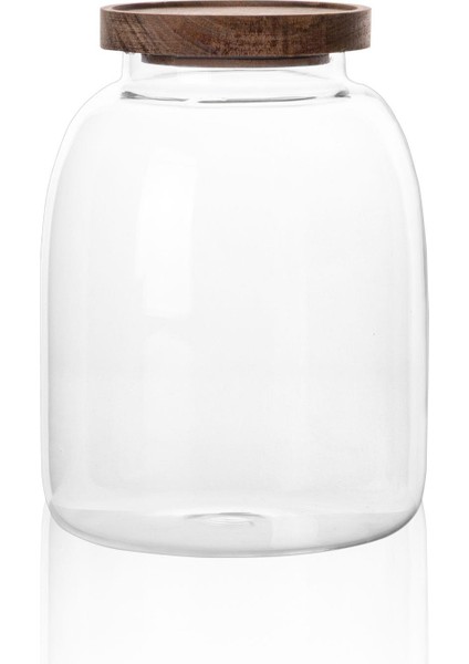 Ahşap Kapaklı Cam Kavanoz 14X19 cm CAM0505