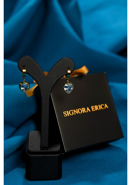 Zirkon Taşlı Kalp Model Sallantılı Çiftli Kadın Çelik Halka Küpe modelleri