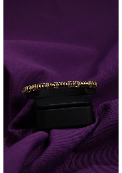 Xp Altın Kaplama Zirkon Taşlı Tırtıl Model Kadın Çelik Görünümkü Xp Zincir Bileklik