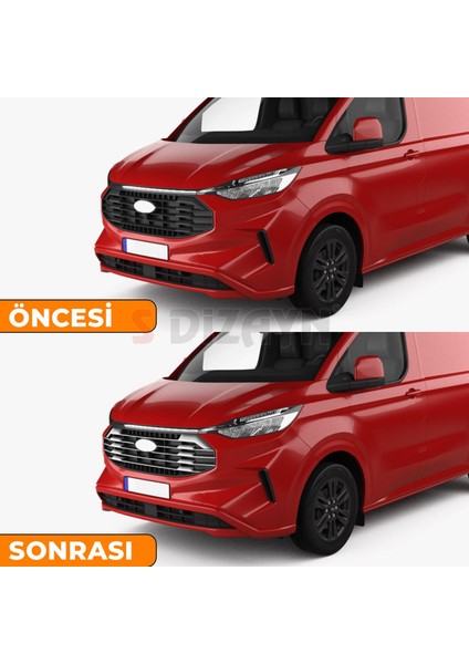 Ford Tourneo Custom 2 Krom Ön Panjur 9 Prç. 2023 Üzeri A+ Kalite indirimleri
