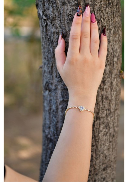 Kalpli Zirkon Taşlı Yuvarlak Sıralı Kadın Çelik Görünümlü Xp Zincir Bileklik modelleri