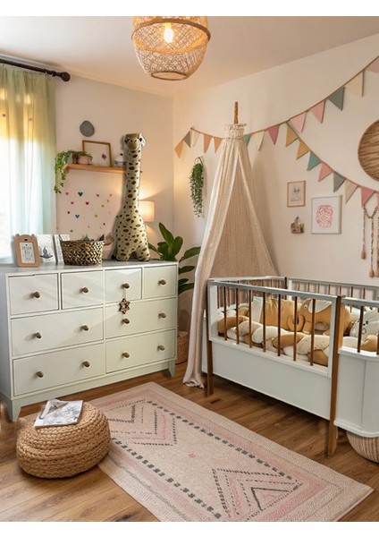 %100 Mdf Bonnie 8 Çekmeceli Şifonyer & %100 Mdf Ahşap Beyaz 80X130CM (80X180 Cm) Büyüyen Beşik