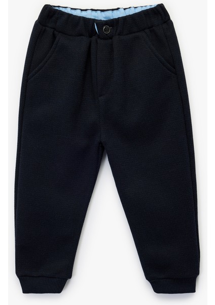 Düğme Detaylı Cepli Beli Lastikli Basic Pantolon Görünümlü Eşofman Altı