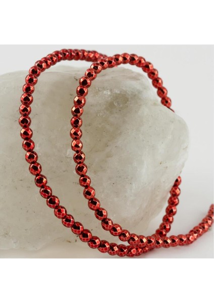 Allzey 4 mm Fasetli Hematit Taşı-Kırmızı fırsatları