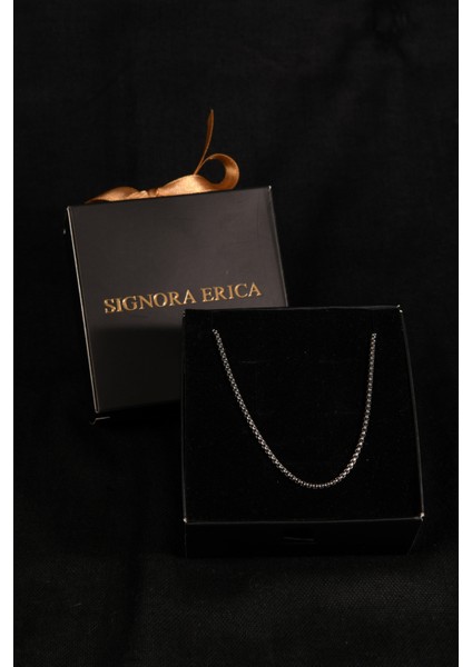 Iç Içe Geçmiş Ince Dikdörtgen Baklalı Erkek Çelik Kolye 1mm indirimleri