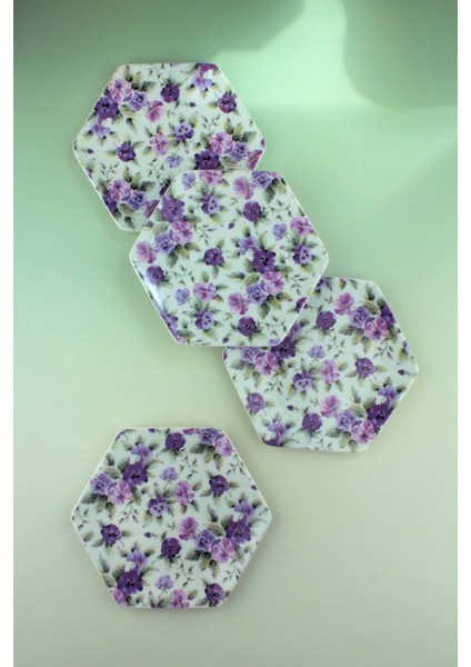 Viola 4 Parça Porselen Tatlı/kurabiye Tabağı