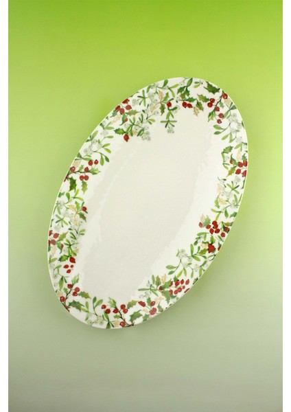 Holly Berries Büyük Boy Porselen Kayık Tabak fiyatları