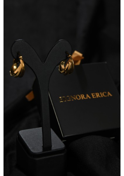 Oval 2 Renk Oturtmalı Kadın Çelik Haka Küpe modelleri