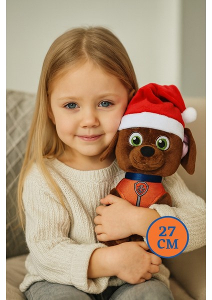 Paw Patrol Yılbaşı Serisi Zuma 27 cm Peluş Oyuncak Kahraman Köpek