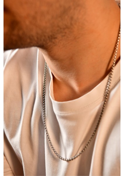 Iç Içe Geçmiş Ince Dikdörtgen Baklalı Erkek Çelik Kolye 3mm fiyatları