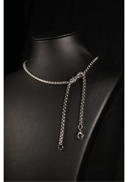 Iç Içe Geçmiş Ince Dikdörtgen Baklalı Erkek Çelik Kolye 3mm fırsatları