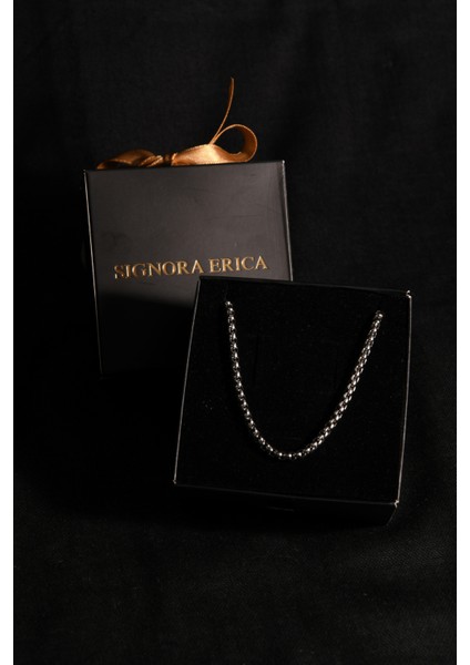 Iç Içe Geçmiş Ince Dikdörtgen Baklalı Erkek Çelik Kolye 3mm indirimleri