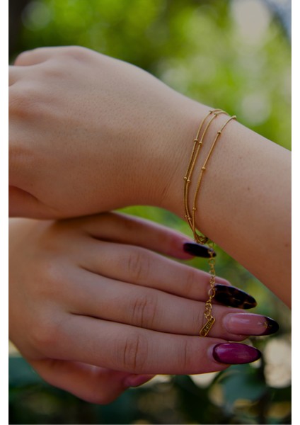 Üç Sıra Dorika Model Kadın Çelik Bileklik