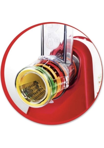 Kırmızı 5in1 Çok Fonksiyonlu Doğrayıcı ve Rende, 200W fırsatları