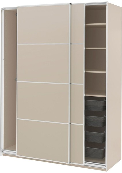 Pax Sürgü Kapaklı Gardırop, Bej, 150X66X201 Cm, Çift Taraflı Kapak