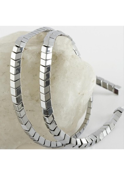 Allzey 4 mm Çavuş Hematit Taşı-Gümüş Rengi fırsatları