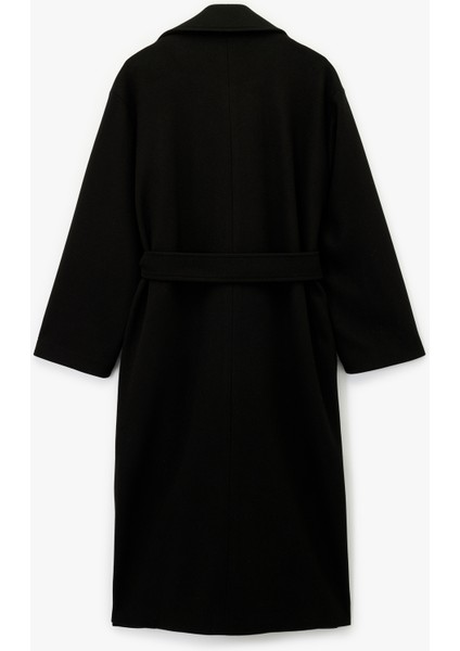 Uzun Kollu Cepli Kemerli Uzun Kaşe Kaban fiyatları