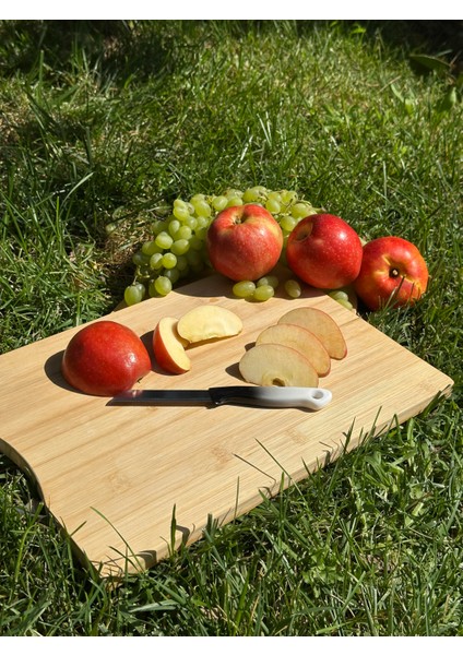 Ebruli Siyah Tırtıklı Meyve Bıçağı – 18,5 Cm, Paslanmaz Alman Çeliği, Ergonomik Sap (Tekli)