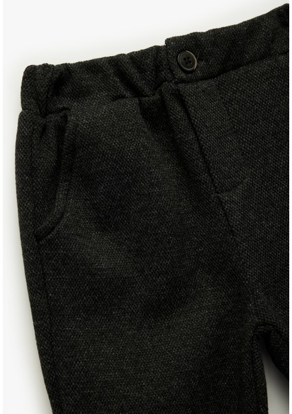 Düğme Detaylı Cepli Beli Lastikli Basic Pantolon Görünümlü Eşofman Altı modelleri