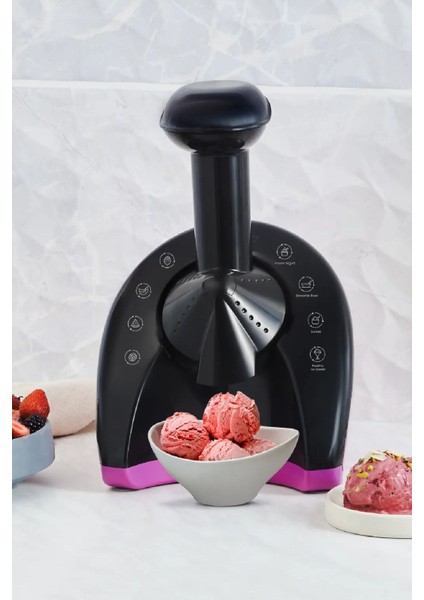 Sağlıklı Dondurma ve Sorbe Yapımı Için Şık Pembe Makine