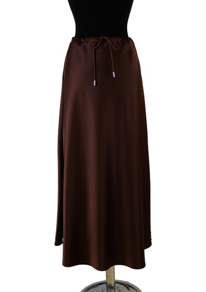 5457 Sentez Luna Saten Volanlı Etek