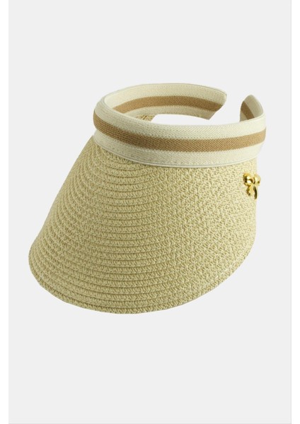 Allzey Fiyong Kasketli Hasır Plaj Şapkası-Bej fiyatları