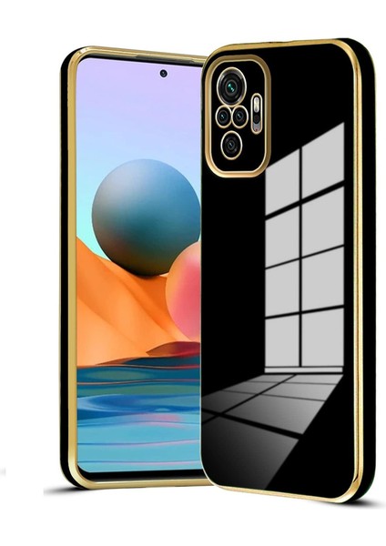 Xiaomi Redmi Note 10 Pro Uyumlu Kılıf Parlak Kenarlı Altın Işlemeli Kamera Korumalı Kapak fiyatları