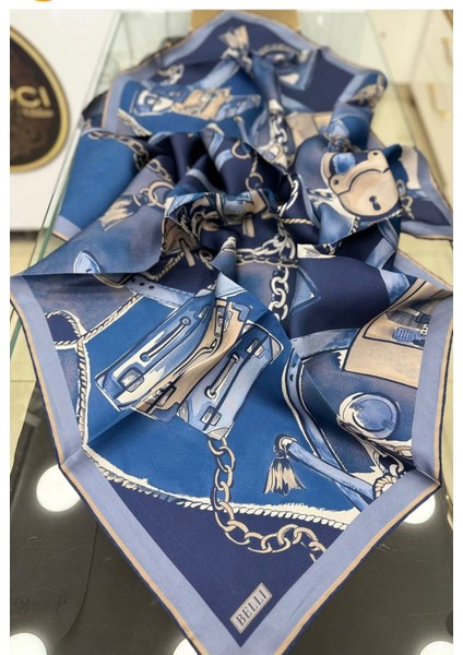 Desenli Tiwil Ipek Eşarp