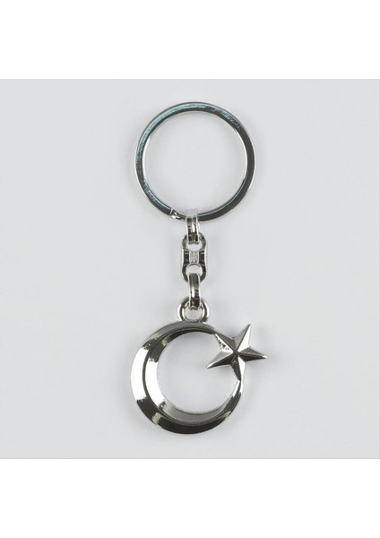 Allzey Ay Yıldız Figürlü Metal Anahtarlık-Sarı