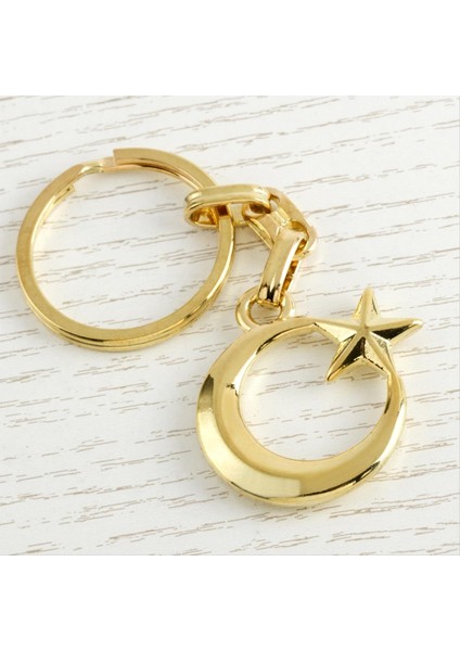 Allzey Ay Yıldız Figürlü Metal Anahtarlık-Sarı fiyatları