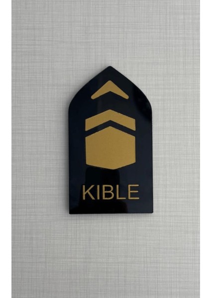 2'li Kıble Siyah Pleksi Yönlendirme Levhası 8X14 cm Kendinden Yapışkanlı Yön Tabelası
