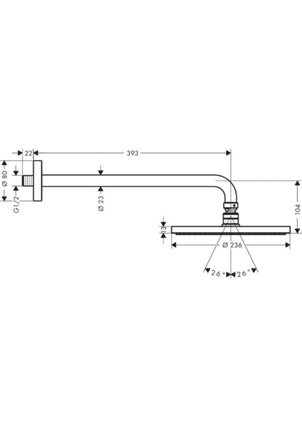 Raindance S Tepe Duşu 240 1 Jet, Powderrain, Duş Dirseği Ile Krom fiyatları