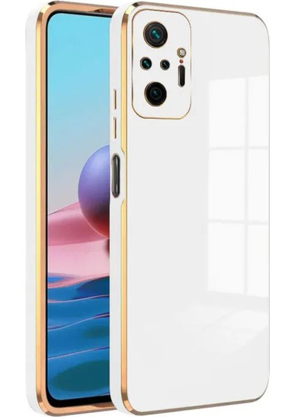 Xiaomi Redmi Note 10 Pro Uyumlu Kılıf Parlak Kenarlı Altın Işlemeli Kamera Korumalı Kapak modelleri