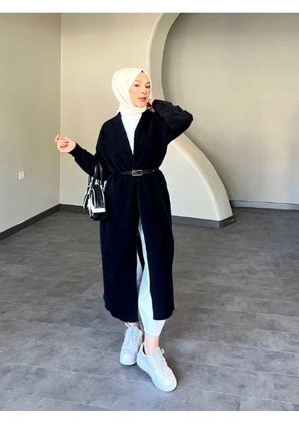 Selin Uzun Kemerli Oversize Triko Yünlü Hırka fiyatları
