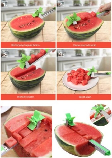 Yeşil Pratik Karpuz Dilimleme Aleti, Kolay ve Hızlı Kesim Için Idealdir fiyatları
