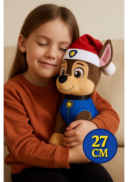 Paw Patrol Yılbaşı Serisi Chase 27 cm Peluş Oyuncak Polis Köpek